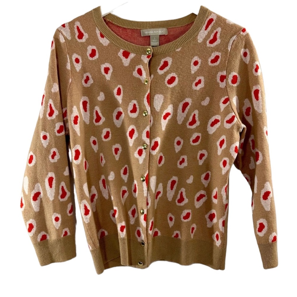 Banana Republic Leopard Cardigan 🐆 Wool Blend